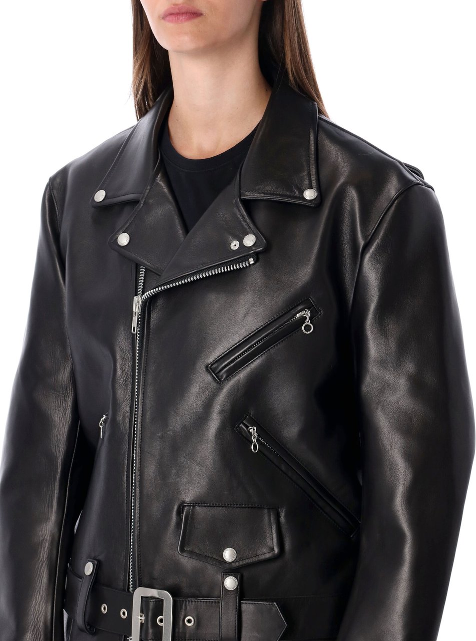 Junya Watanabe Leather Biker Nero Zwart