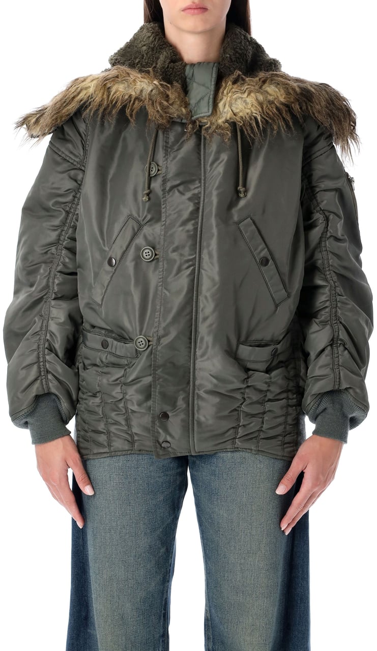 Junya Watanabe Short Parka Sage Green Groen