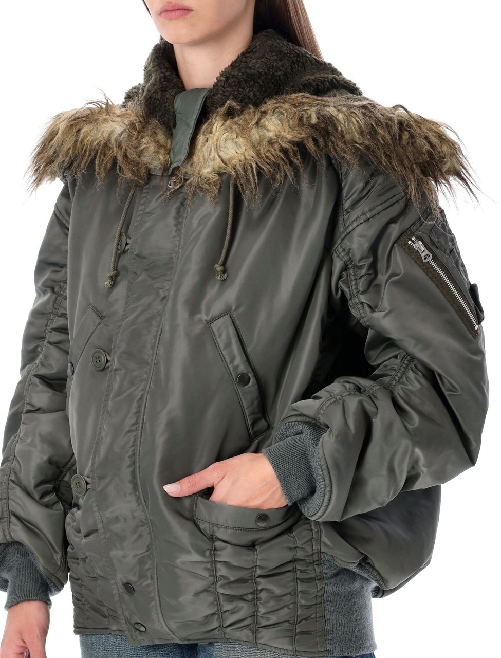 Junya Watanabe Short Parka Sage Green Groen