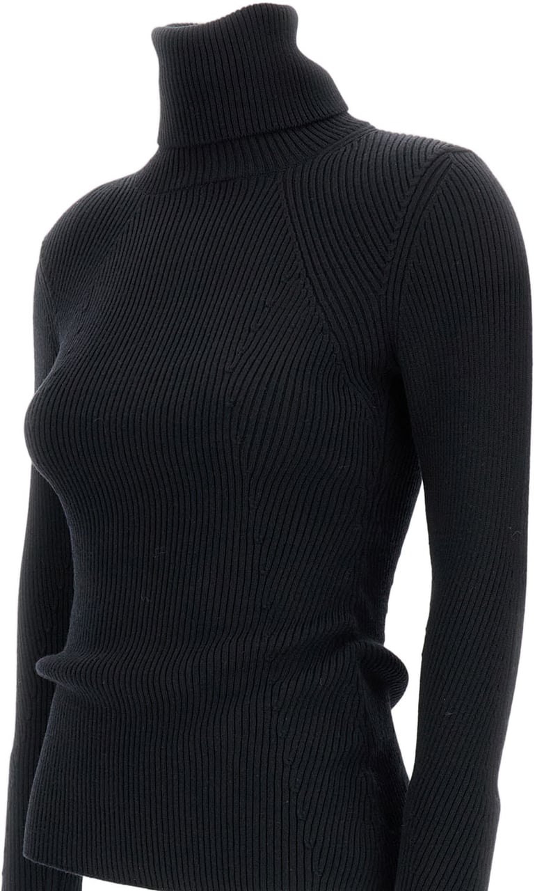 Junya Watanabe High-Neck Ribbed Turtleneck Sweater Zwart
