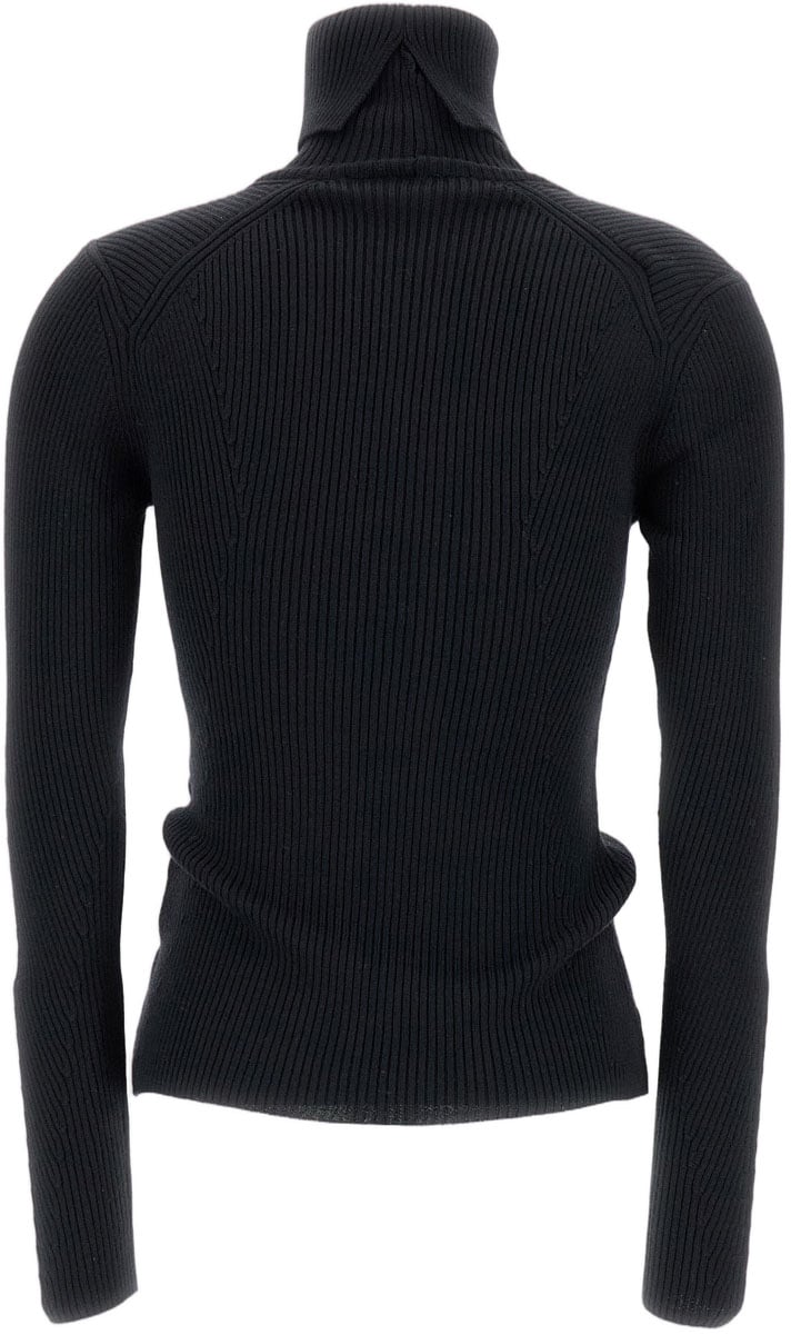 Junya Watanabe High-Neck Ribbed Turtleneck Sweater Zwart