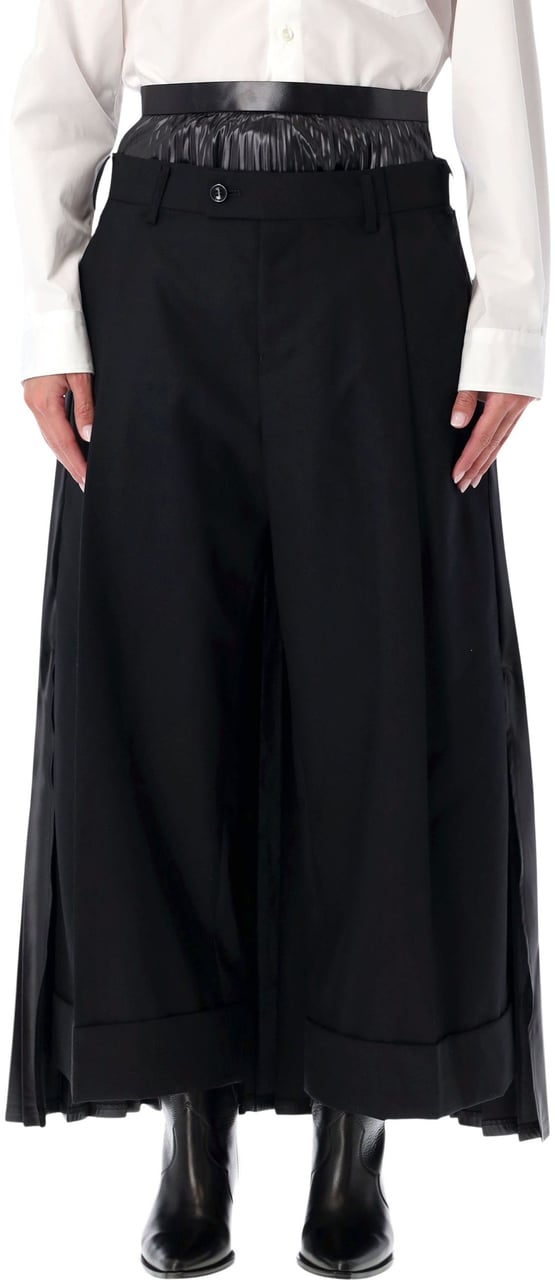 Junya Watanabe Combo Pant + Pleated Skirt Nero Zwart