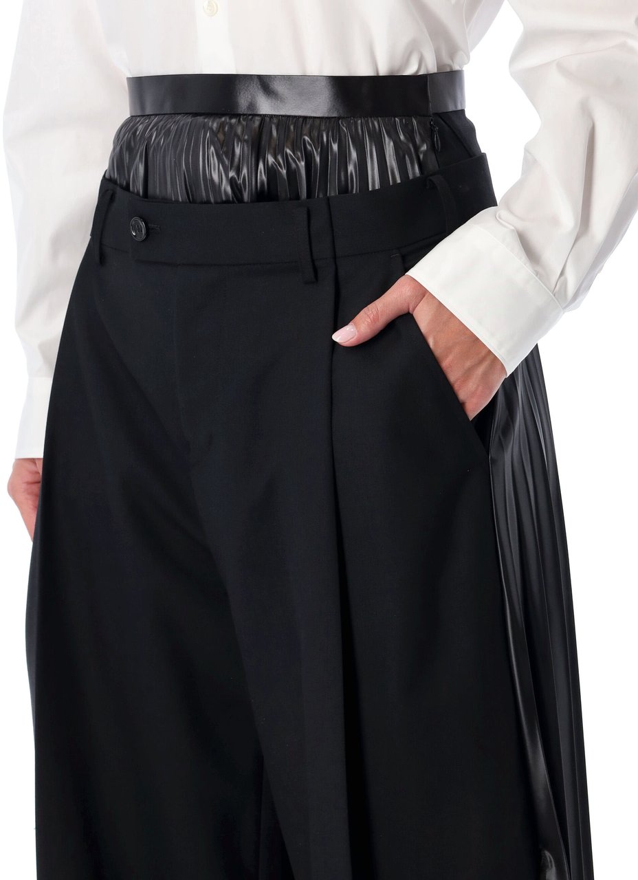 Junya Watanabe Combo Pant + Pleated Skirt Nero Zwart
