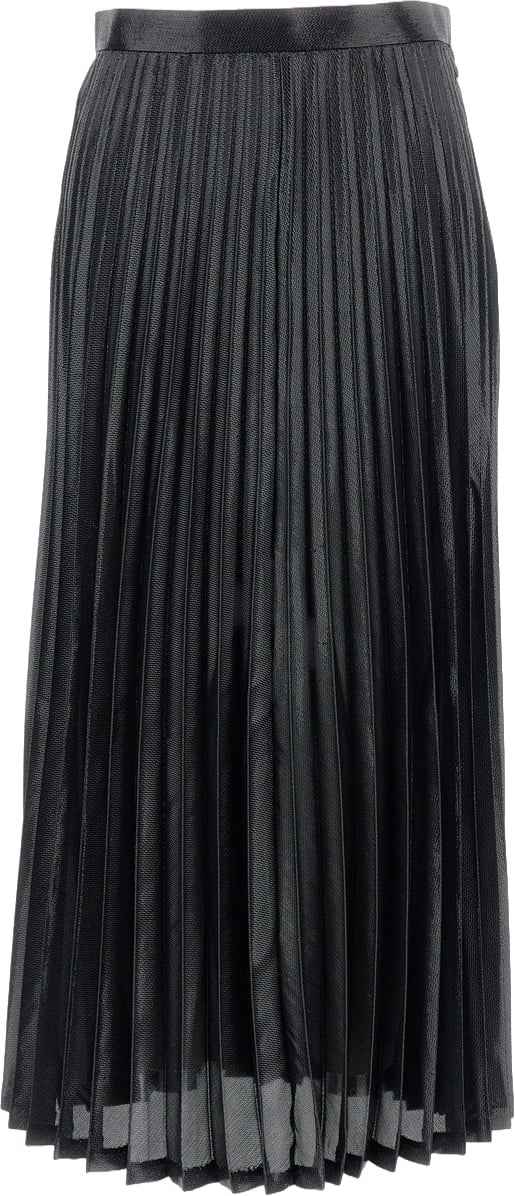 Junya Watanabe Midi-Length Pleated Skirt With Structured Silhouette Zwart