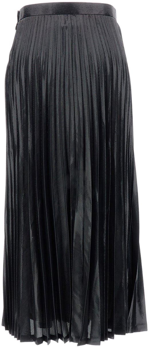 Junya Watanabe Midi-Length Pleated Skirt With Structured Silhouette Zwart