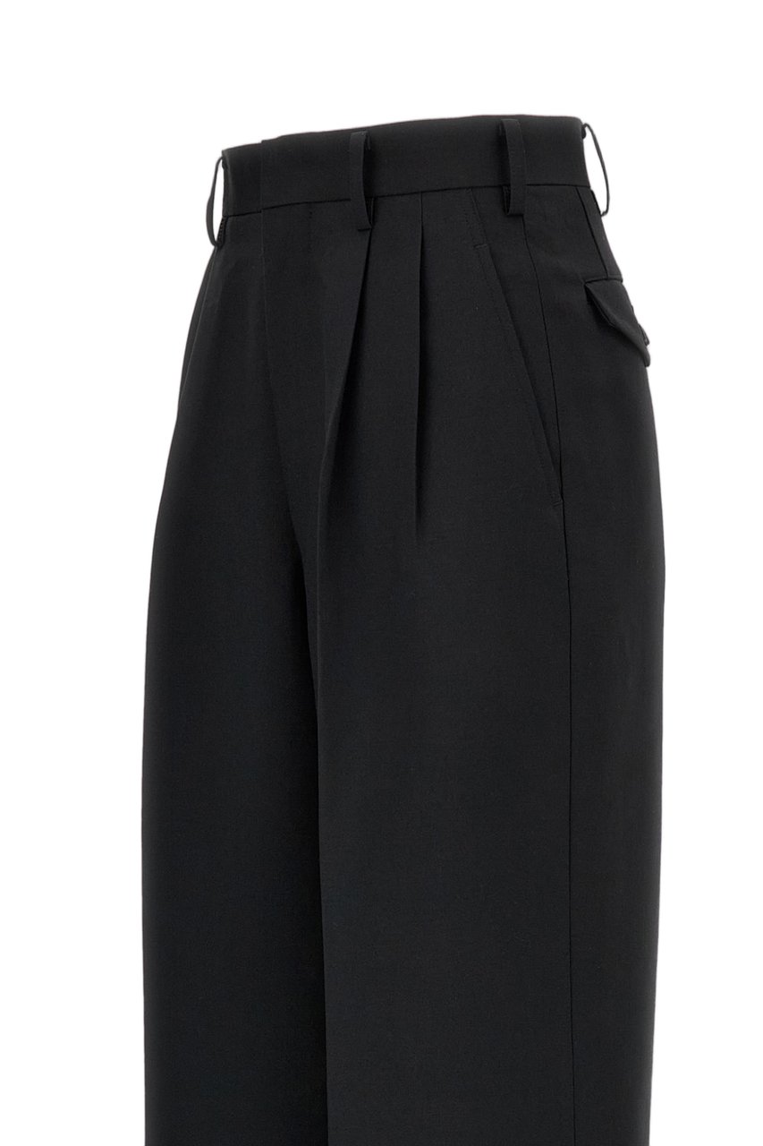 Junya Watanabe Black Tailored High-Rise Pressed Crease Formal Pants Zwart