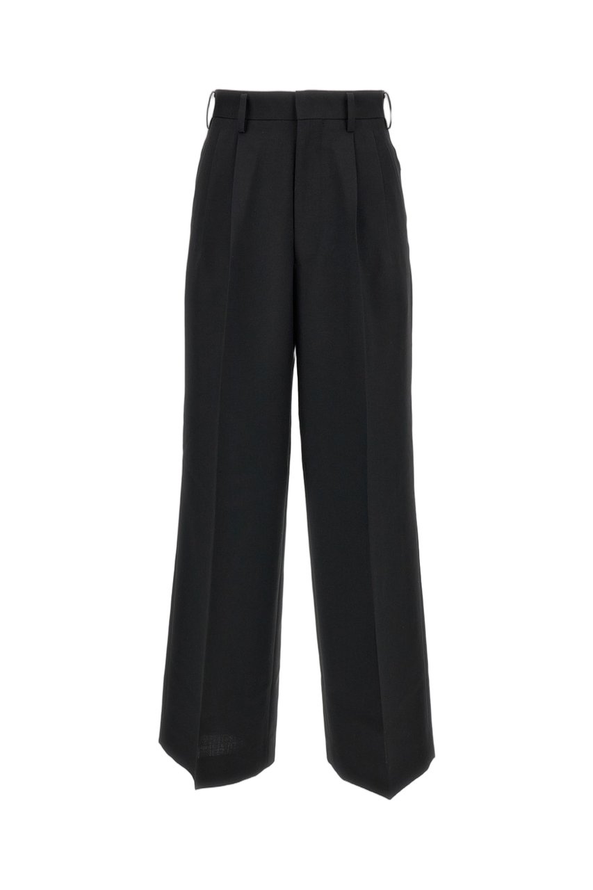 Junya Watanabe Black Tailored High-Rise Pressed Crease Formal Pants Zwart