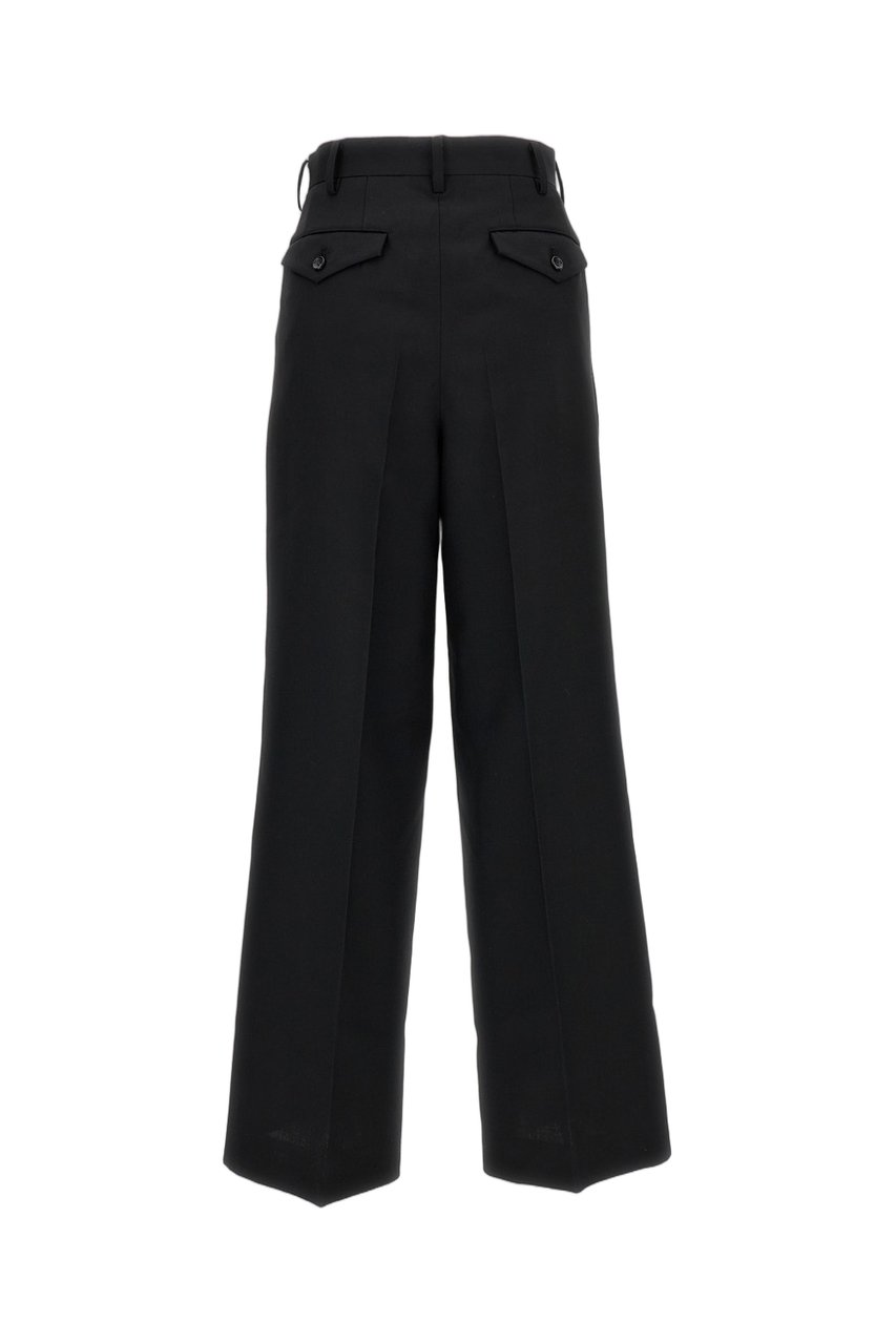 Junya Watanabe Black Tailored High-Rise Pressed Crease Formal Pants Zwart