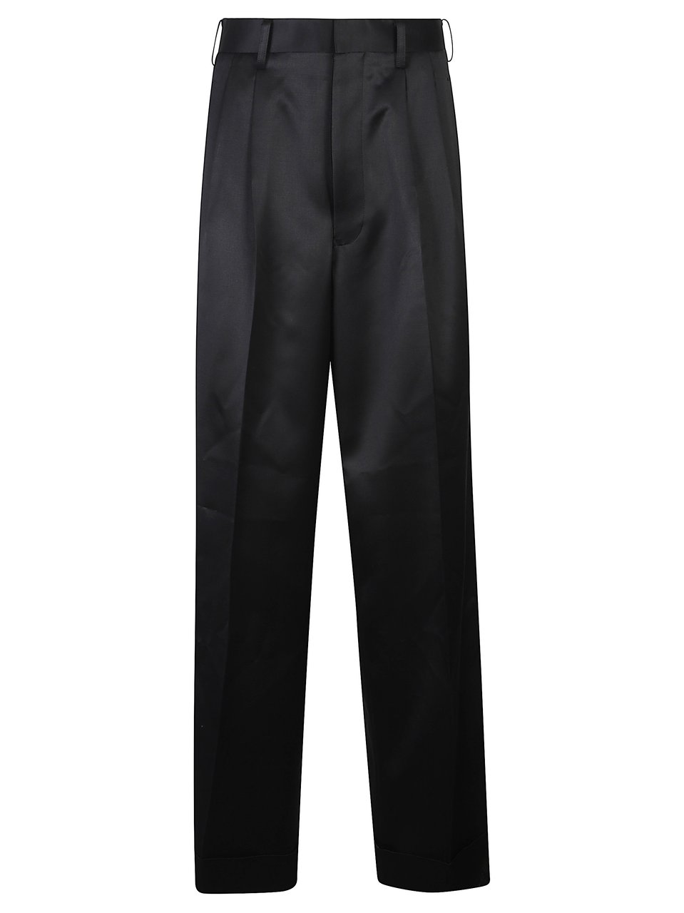 Junya Watanabe Black Belt Loops Wool Straight-Leg Pants Zwart
