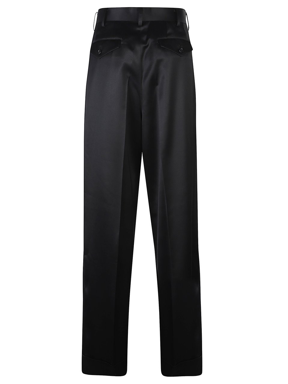Junya Watanabe Black Belt Loops Wool Straight-Leg Pants Zwart