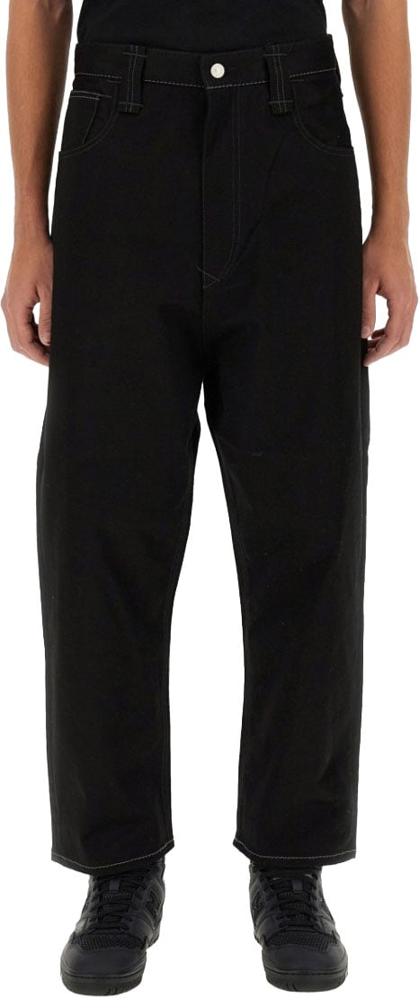 Junya Watanabe High-Waisted Wide-Leg Pants With Distinctive Stitching Zwart