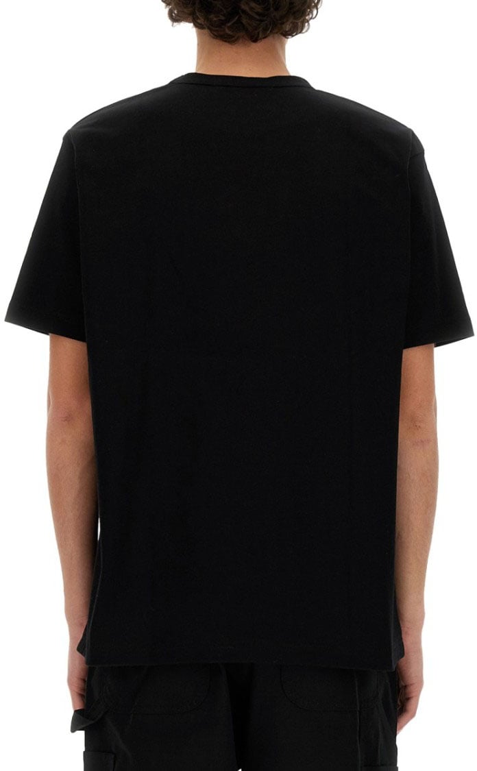 Junya Watanabe Relaxed Fit Black Graphic Print T-Shirt Zwart