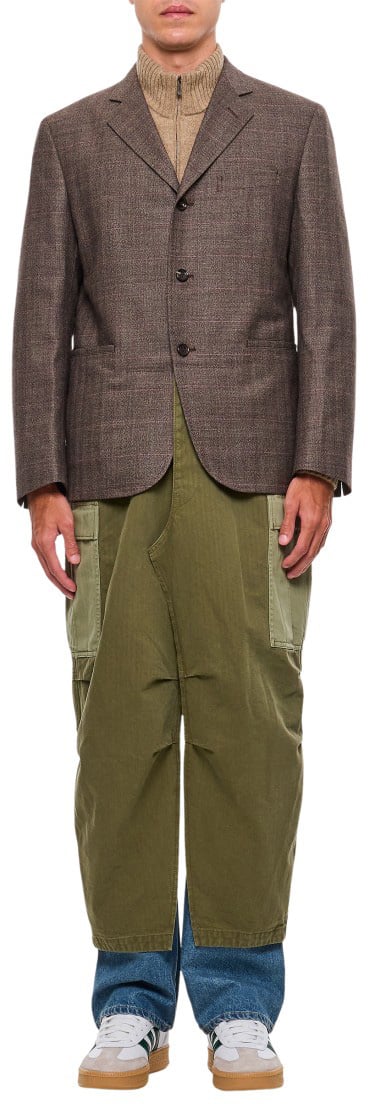 Junya Watanabe Cargo-Style Single Breasted Blazer With Utilitarian Pockets Bruin