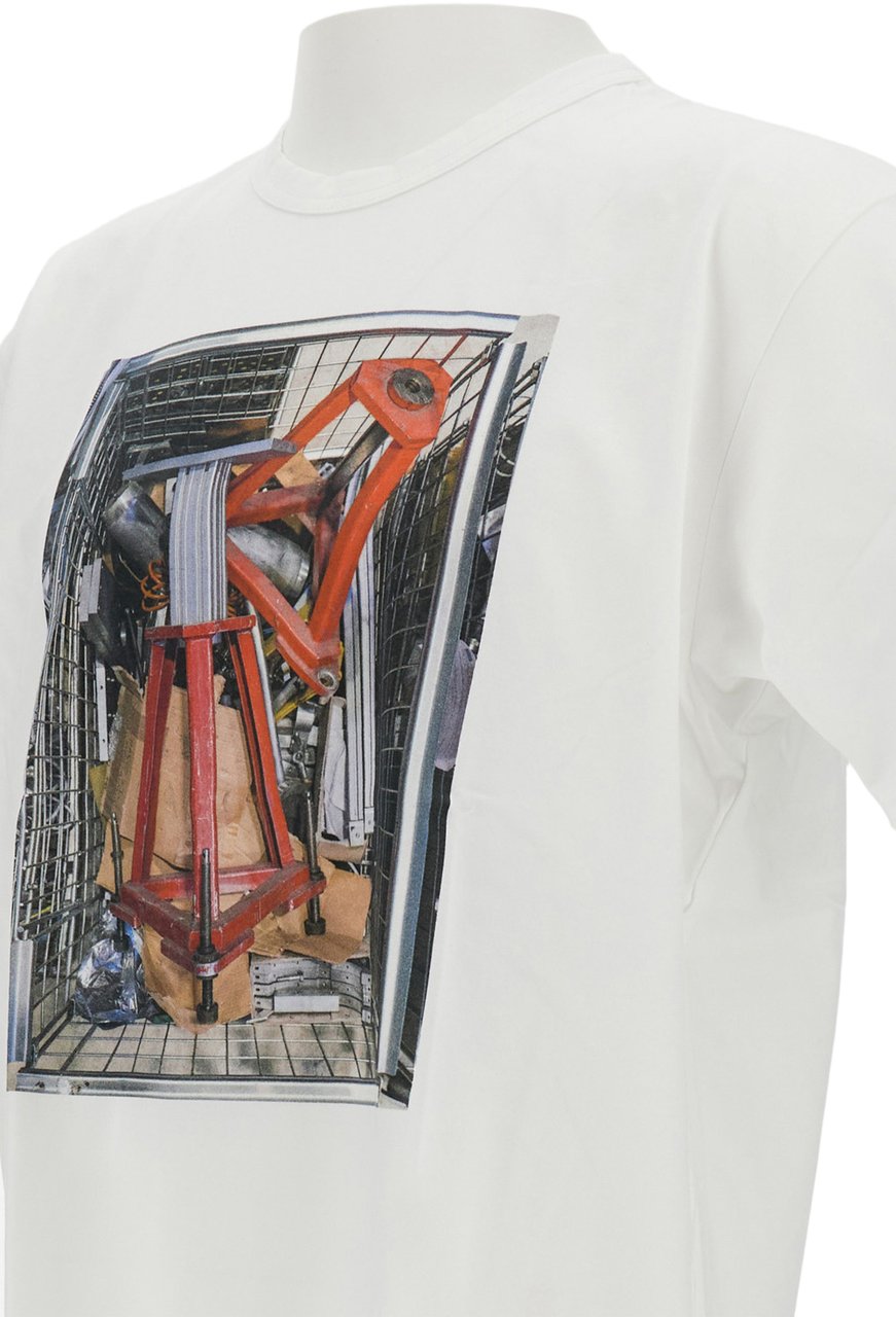 Junya Watanabe Cotton Jersey T-Shirt With Screen-Printed Graphic Wit