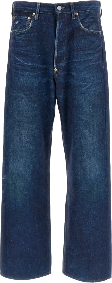 Junya Watanabe Denim Printed Trousers Blauw