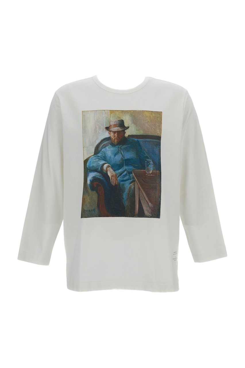 Junya Watanabe White Printed Edvard Munch Linen Shirt Wit