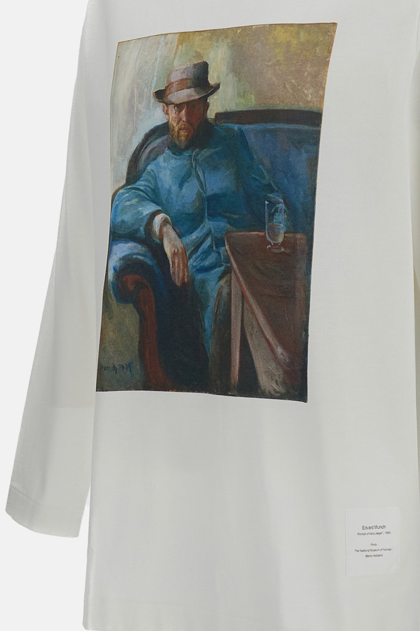 Junya Watanabe White Printed Edvard Munch Linen Shirt Wit