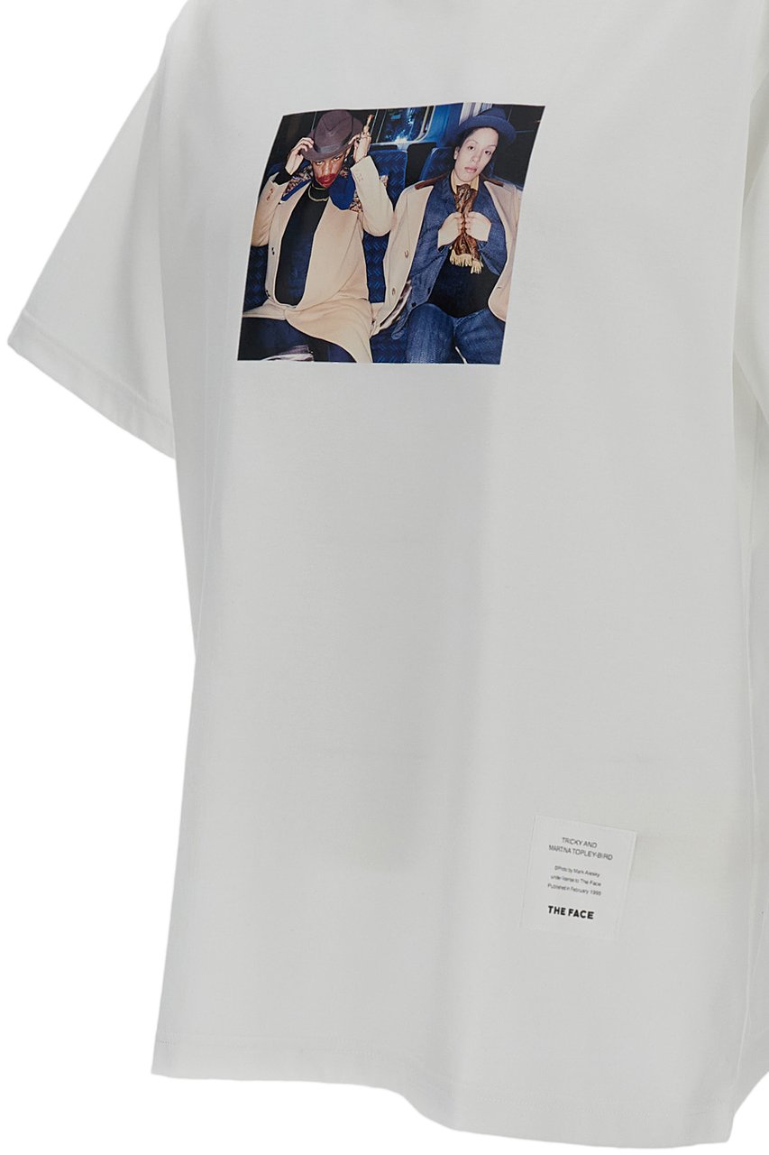 Junya Watanabe White Printed Crew-Neck Cotton T-Shirt Wit