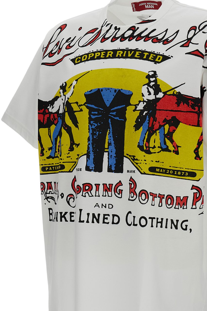 Junya Watanabe White Eye Crew Neck Cotton T-Shirt Wit