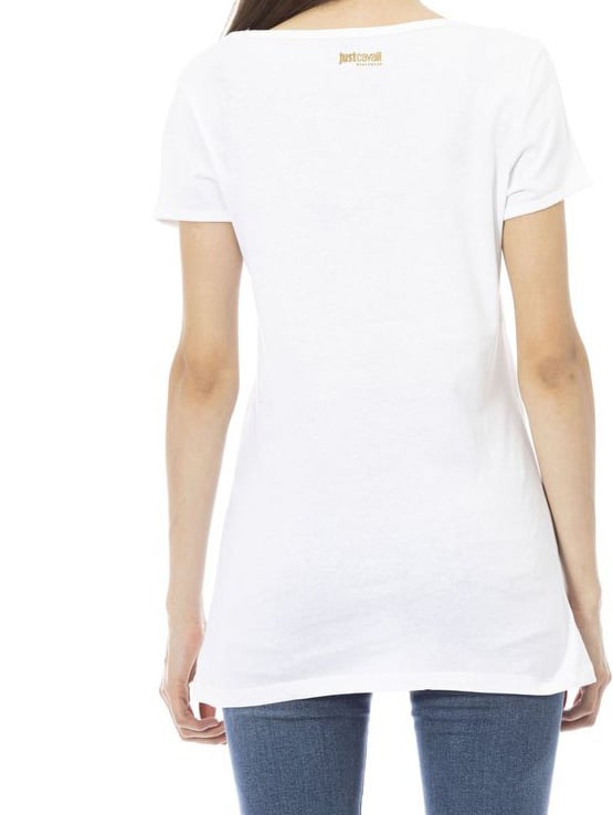 Just Cavalli White Cotton Women T-Shirt Wit