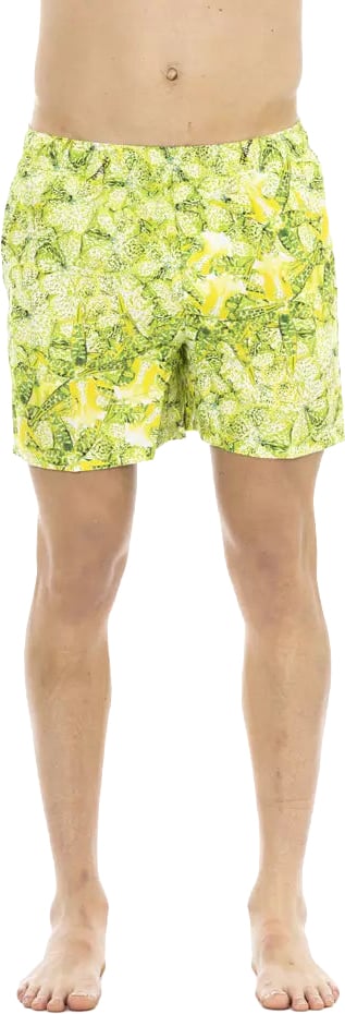 Just Cavalli Green Polyester Men Swim Short Groen