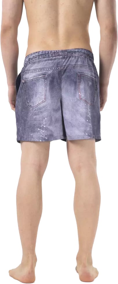 Just Cavalli Just Cavalli Blue Polyester Men Swimwear Short Blauw