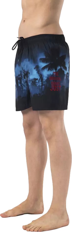Just Cavalli Black Polyester Men Swim Short Zwart