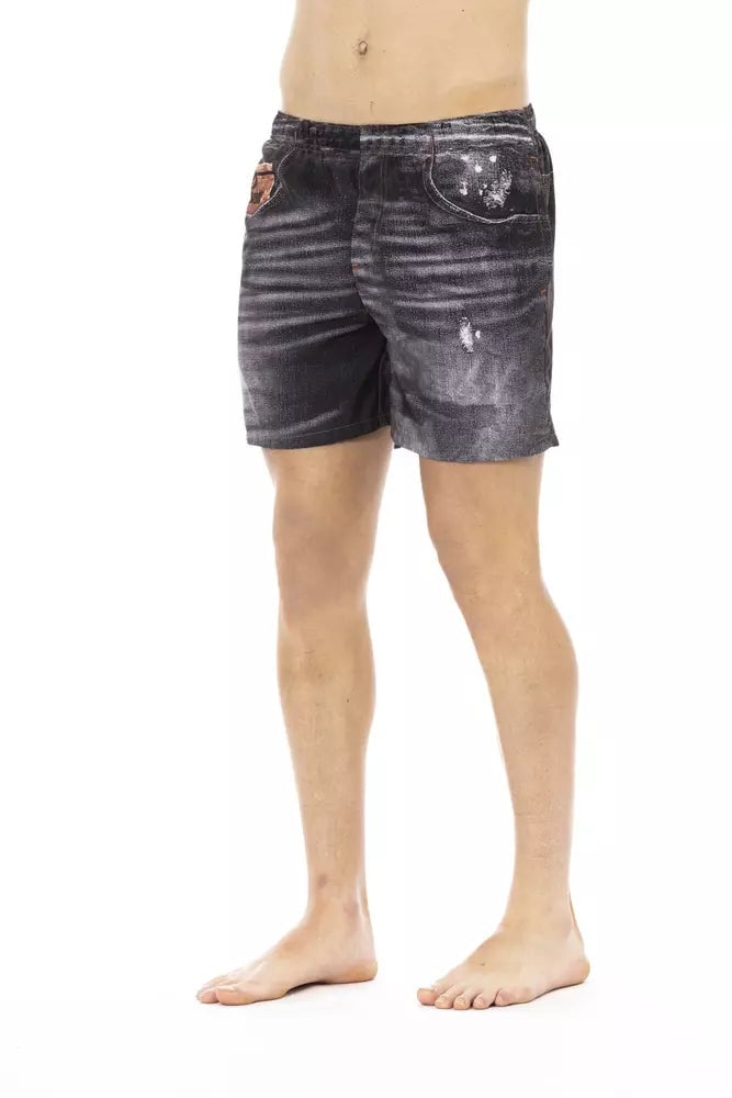 Just Cavalli Black Polyester Men's Swim Short Zwart