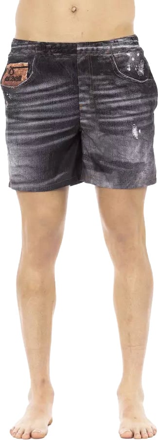 Just Cavalli Black Polyester Men's Swim Short Zwart