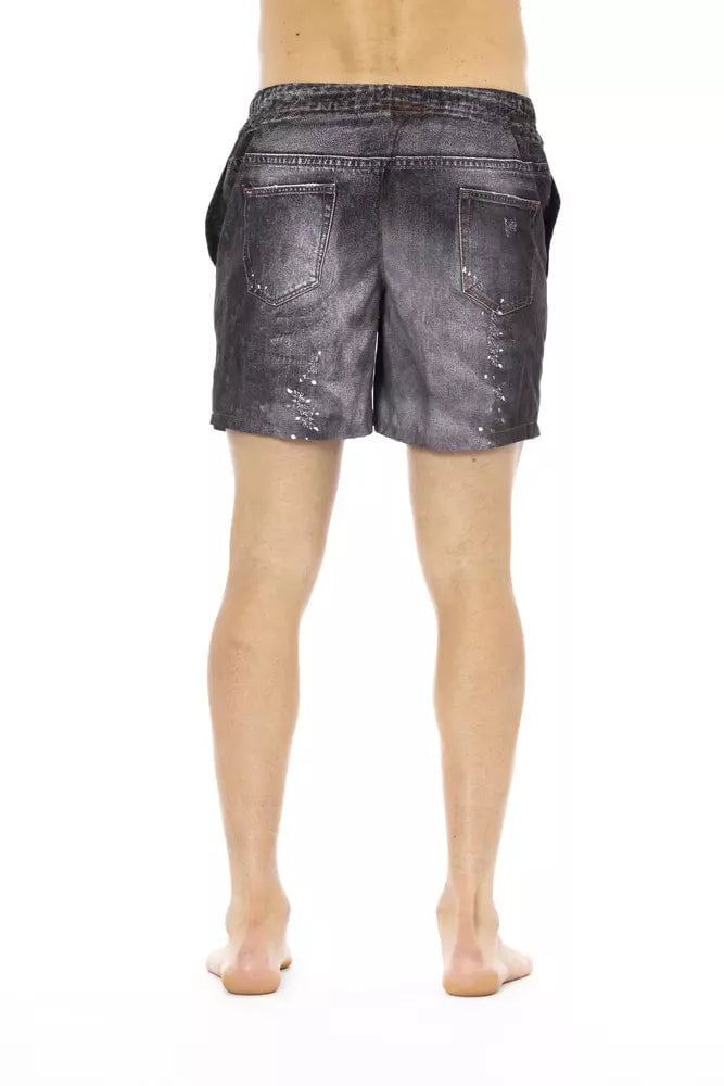 Just Cavalli Black Polyester Men's Swim Short Zwart