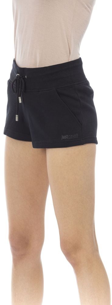 Just Cavalli Black Cotton Women Short Zwart