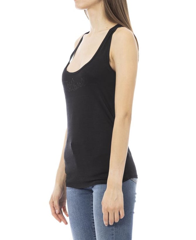Just Cavalli Black Viscose Women Top Zwart