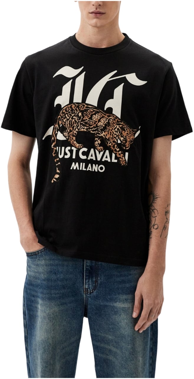 Just Cavalli T-Shirts And Polos Black Zwart