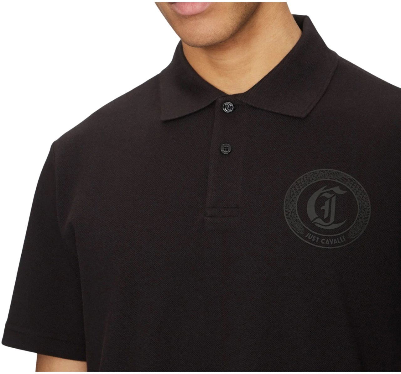 Just Cavalli T-Shirts And Polos Black Zwart