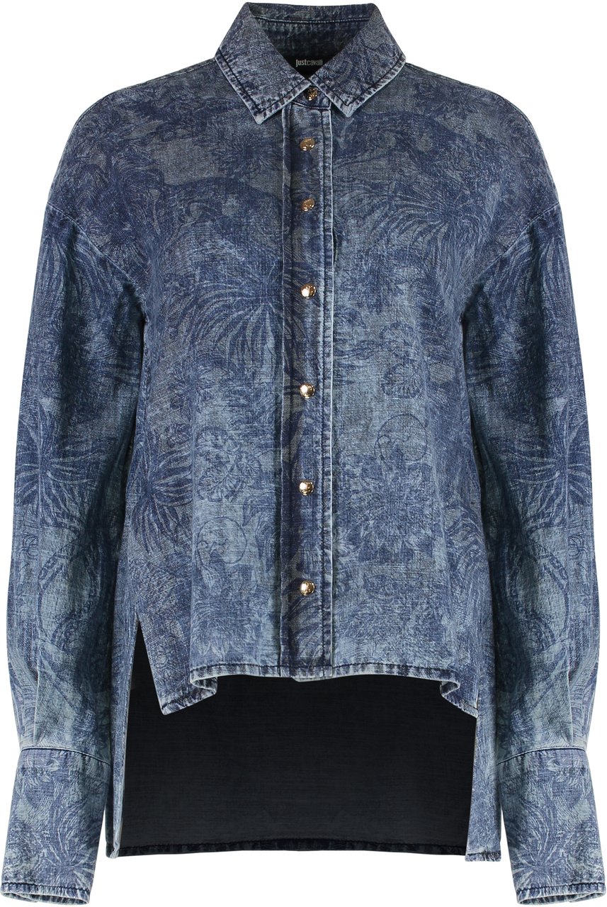 Just Cavalli Shirt in denim Blauw