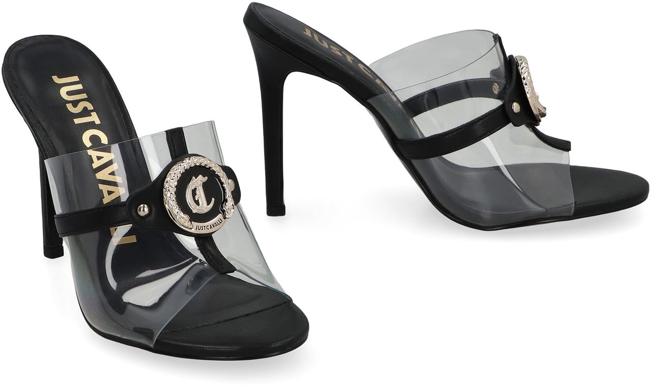 Just Cavalli Leather mules Wit