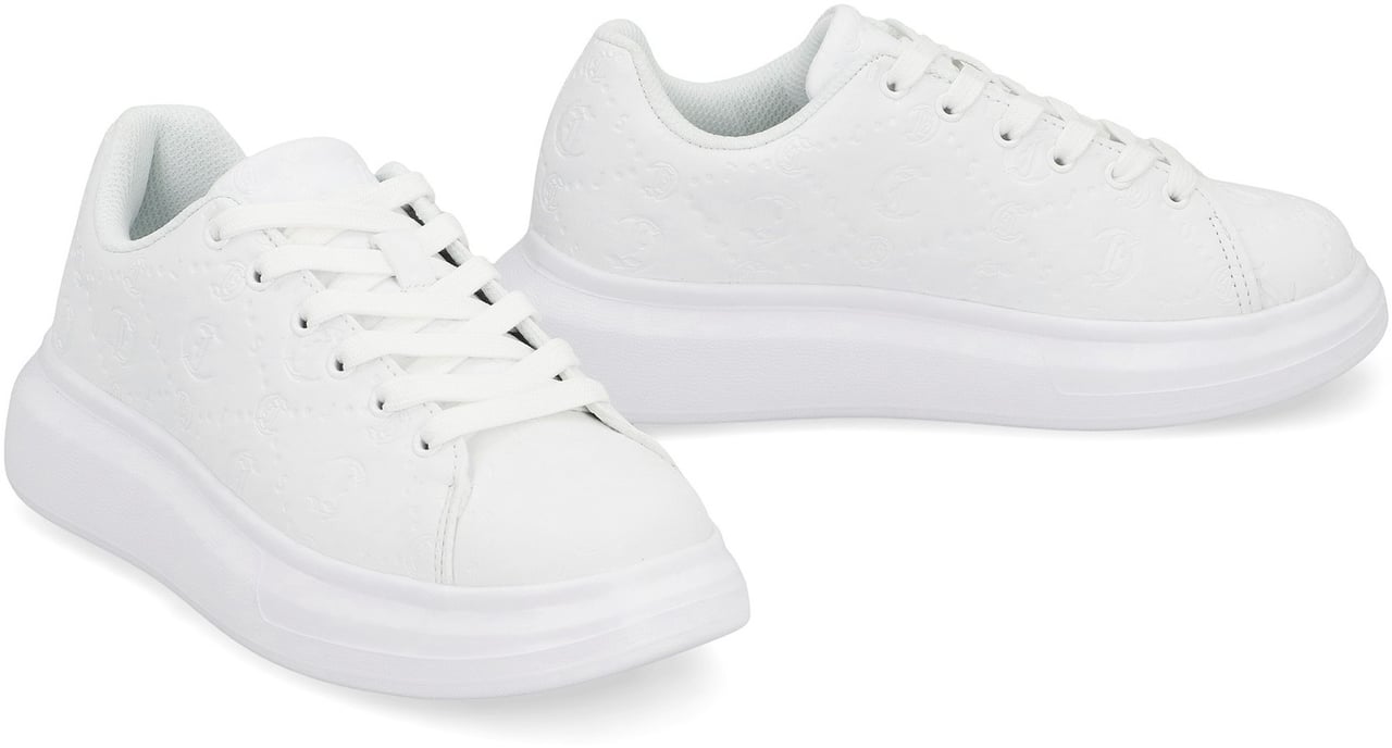 Just Cavalli Leather low-top sneakers Wit