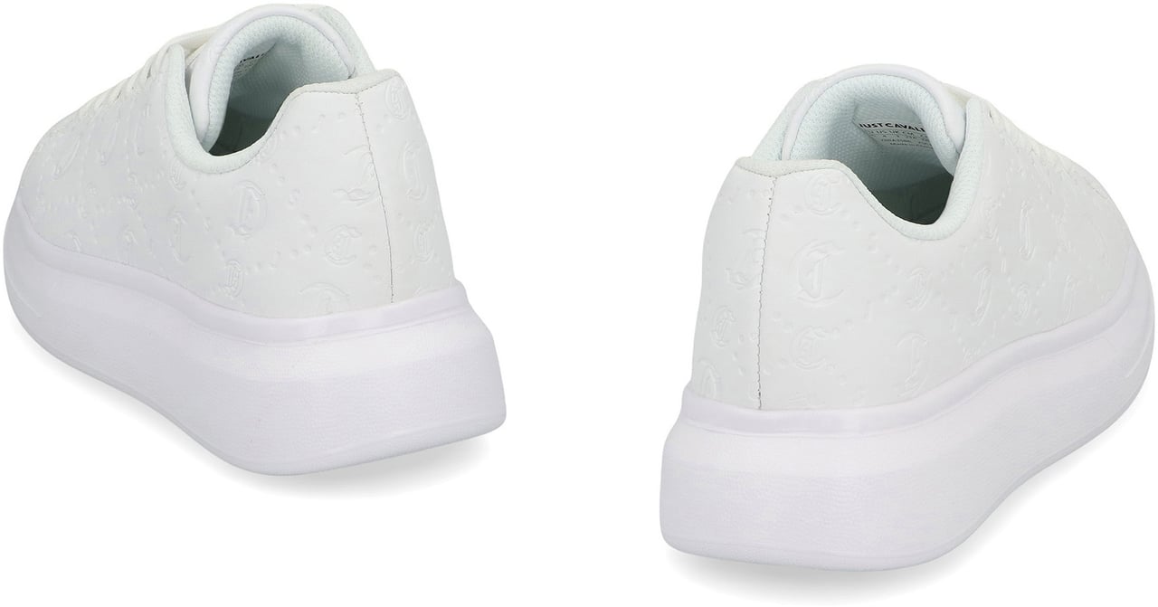 Just Cavalli Leather low-top sneakers Wit