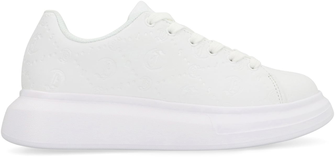 Just Cavalli Leather low-top sneakers Wit