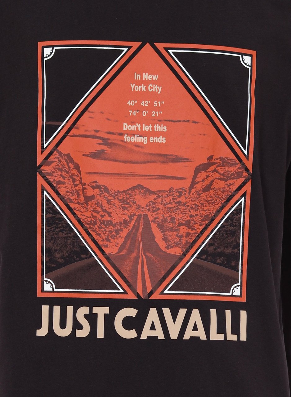Just Cavalli T-Shirts And Polos Black Zwart
