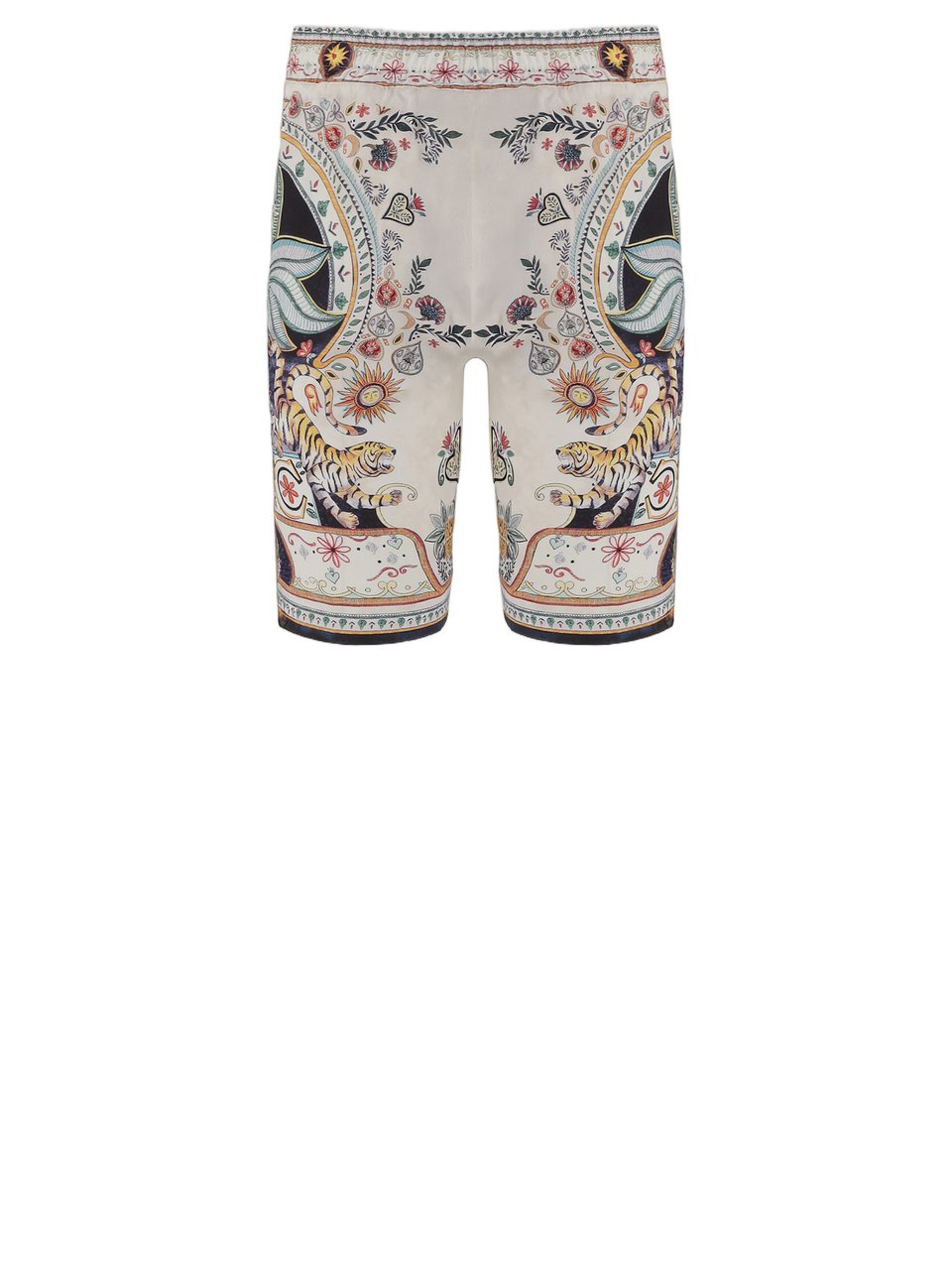 Just Cavalli Multicolor Printed Viscose Relaxed Shorts Grijs