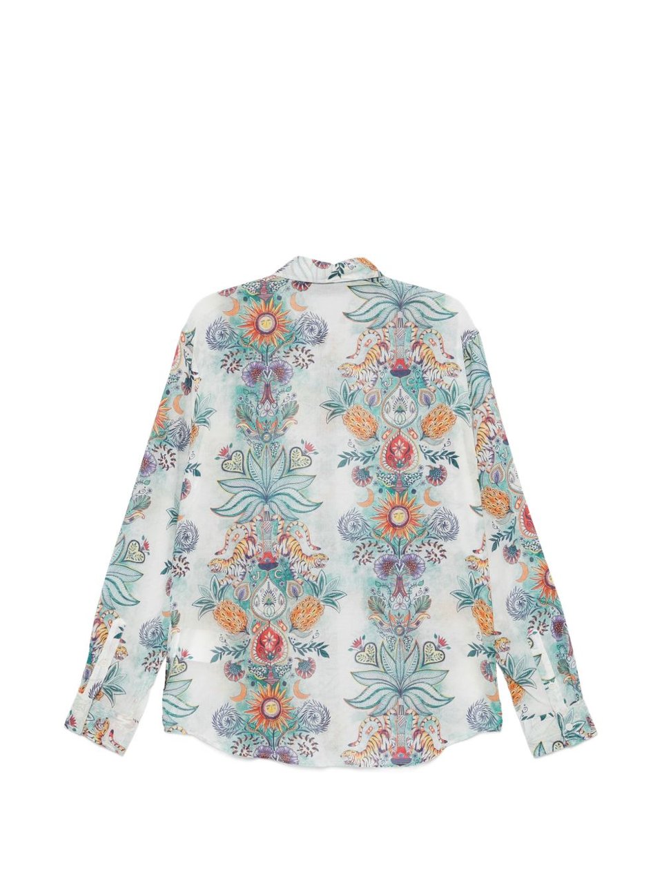 Just Cavalli Long-Sleeved Floral Animal Printed Shirt Wit