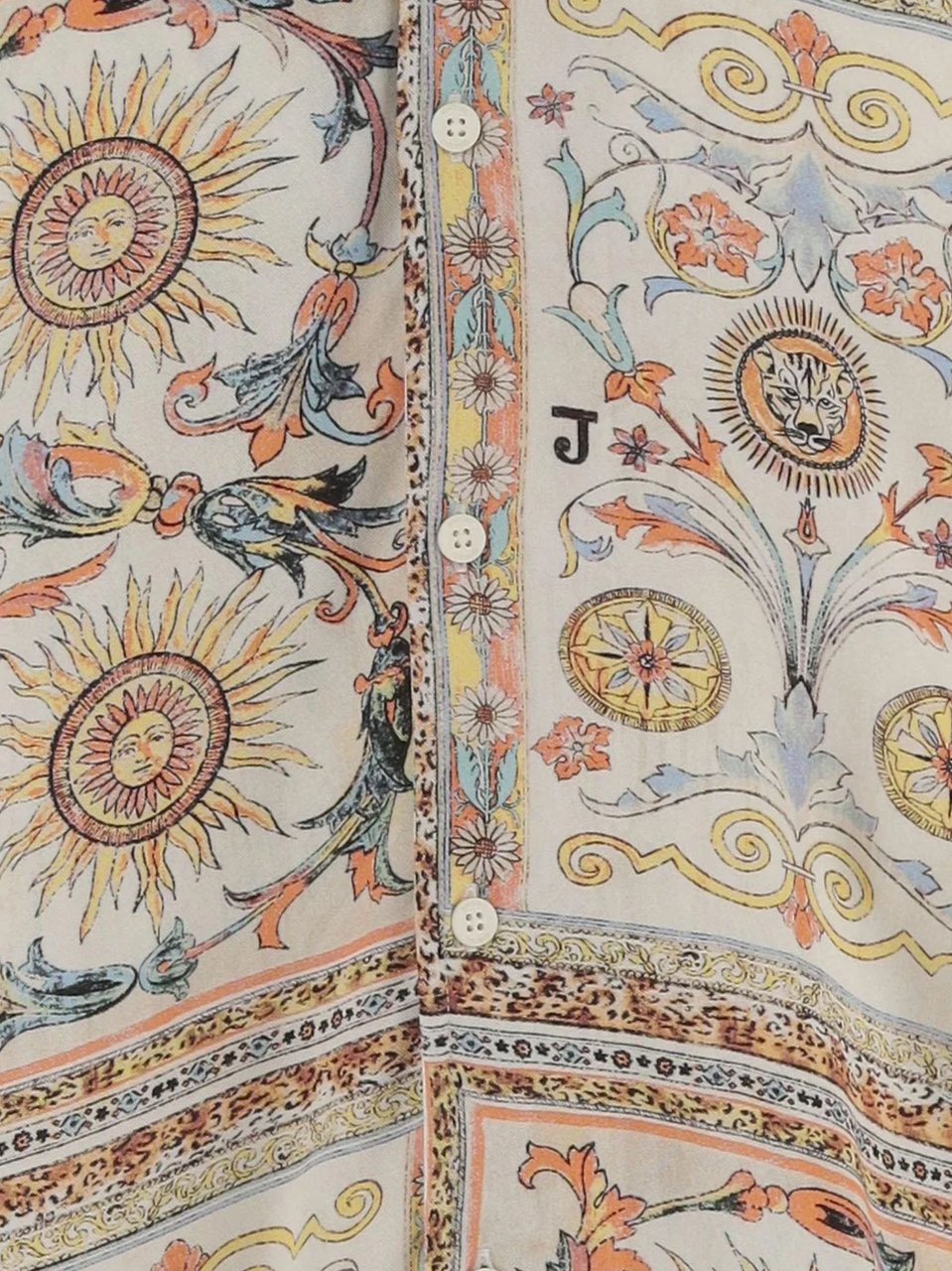 Just Cavalli Short-Sleeved Floral Sun Printed Shirt Neutraal