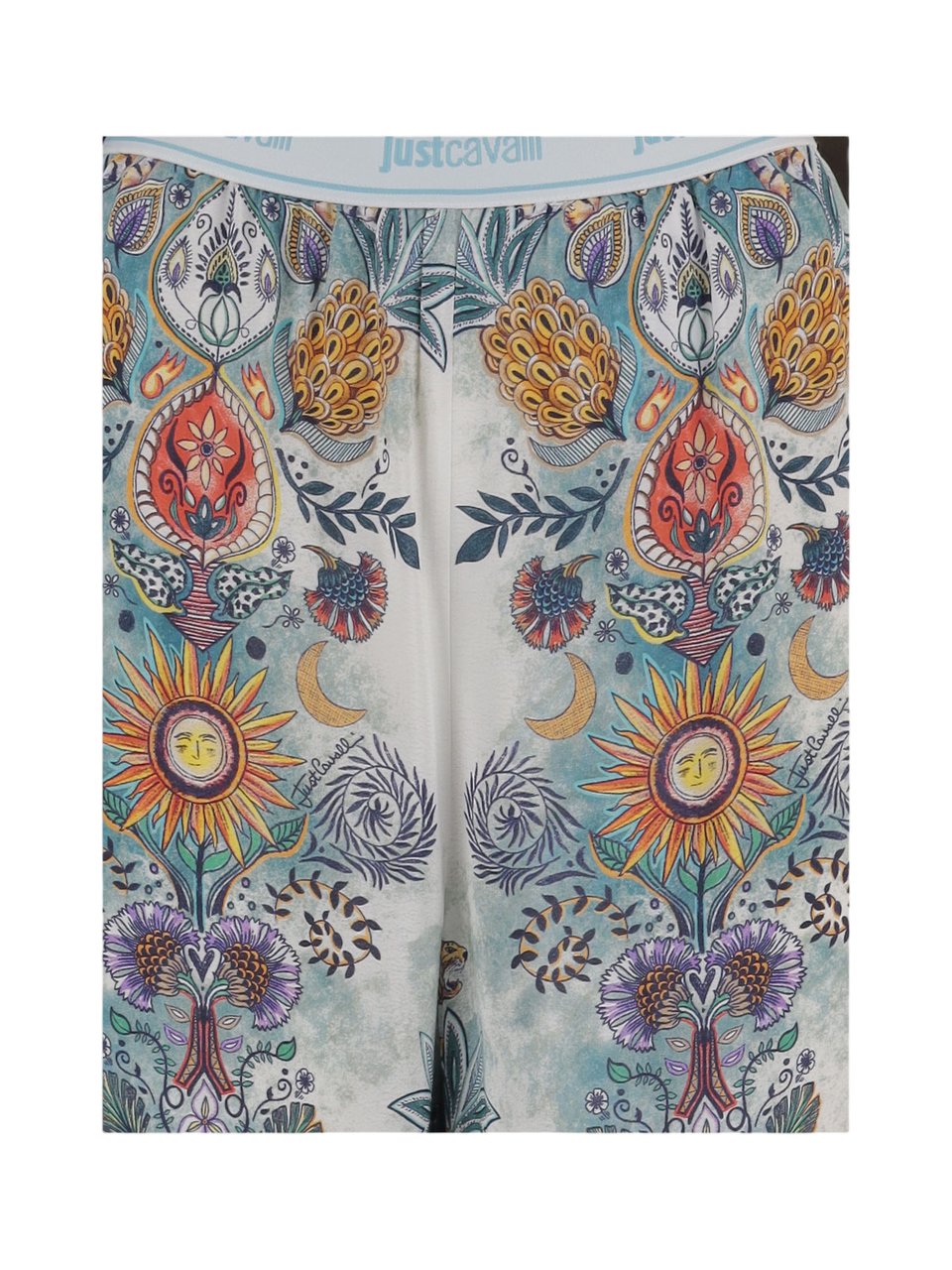 Just Cavalli Multicolor Floral Wide-Leg Viscose Pants Wit
