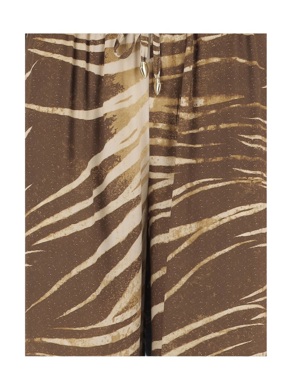 Just Cavalli Multicolor Brushstroke Abstract Viscose Wide-Leg Pants Bruin