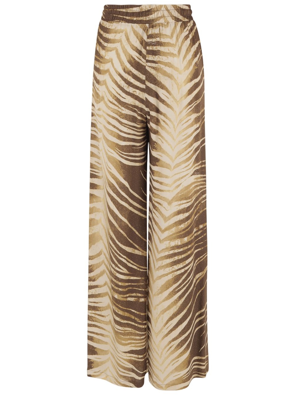 Just Cavalli Multicolor Brushstroke Abstract Viscose Wide-Leg Pants Bruin