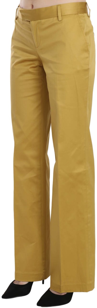 Just Cavalli Mustard Yellow Straight Formal Trousers Pants Geel