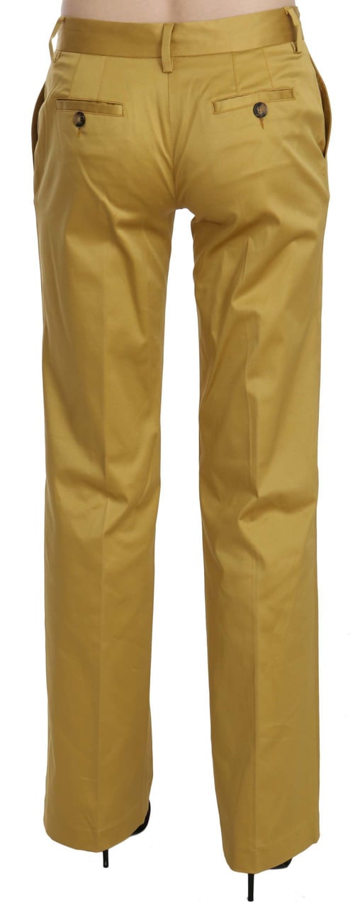 Just Cavalli Mustard Yellow Straight Formal Trousers Pants Geel
