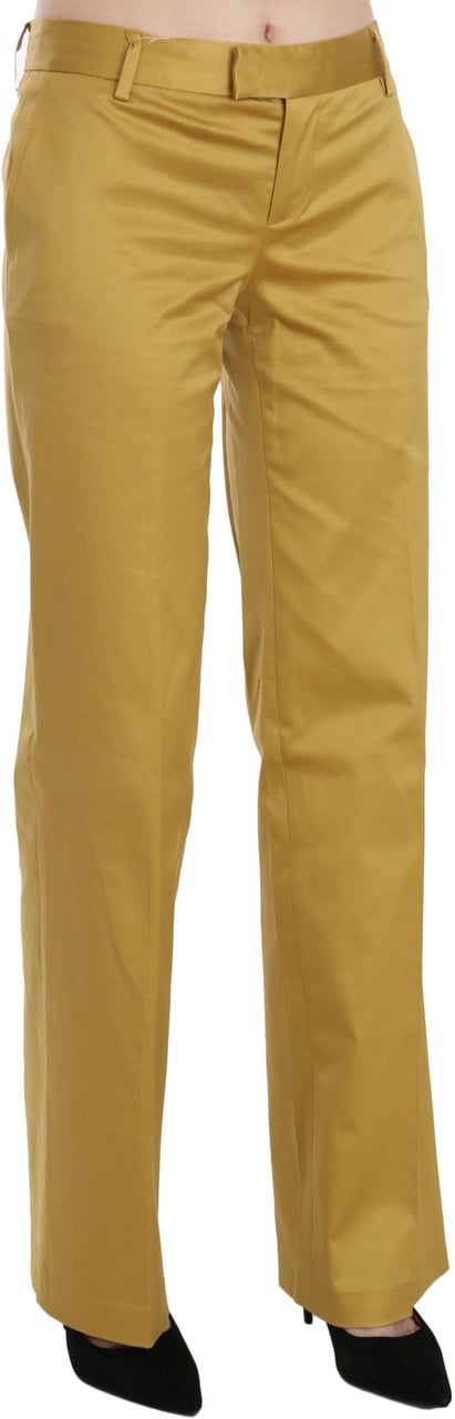 Just Cavalli Mustard Yellow Straight Formal Trousers Pants Geel