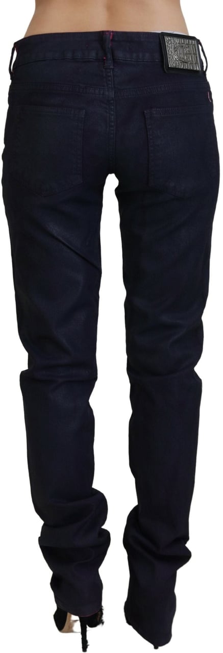 Just Cavalli Black Low Waist Slim Fit Women Casual Denim Jeans Zwart